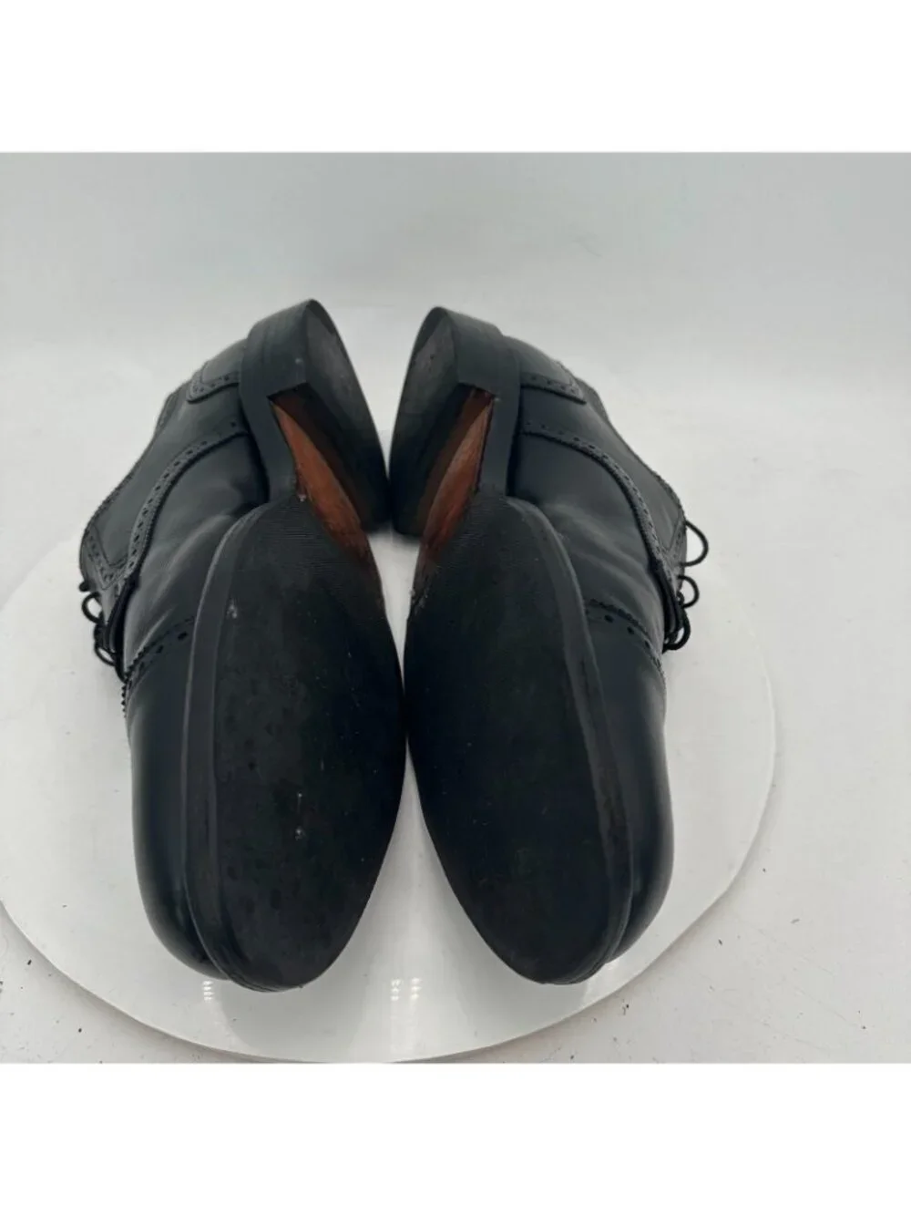 Allen Edmonds Lexington Men Size 12D Black Wingtip Cap Toe Derby Dress Shoes